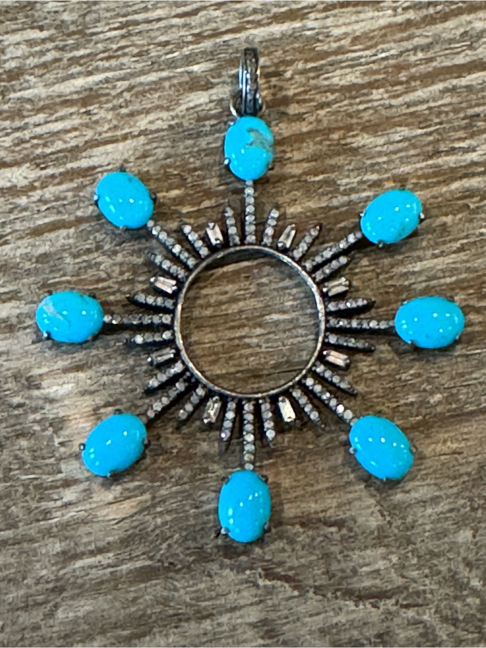 The Woods Fine Jewelry Turquoise and Pave Pendant - NEW!